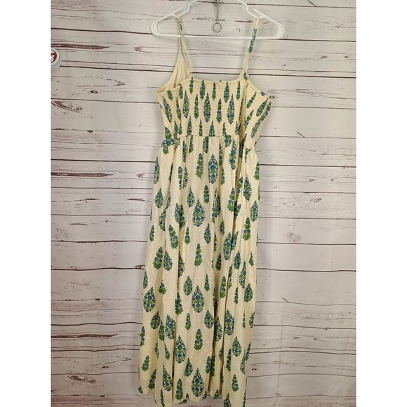 Japna Womens XL Spaghetti Strap Maxi Dress With Blue & Green Floral Print - Picture 2 of 6